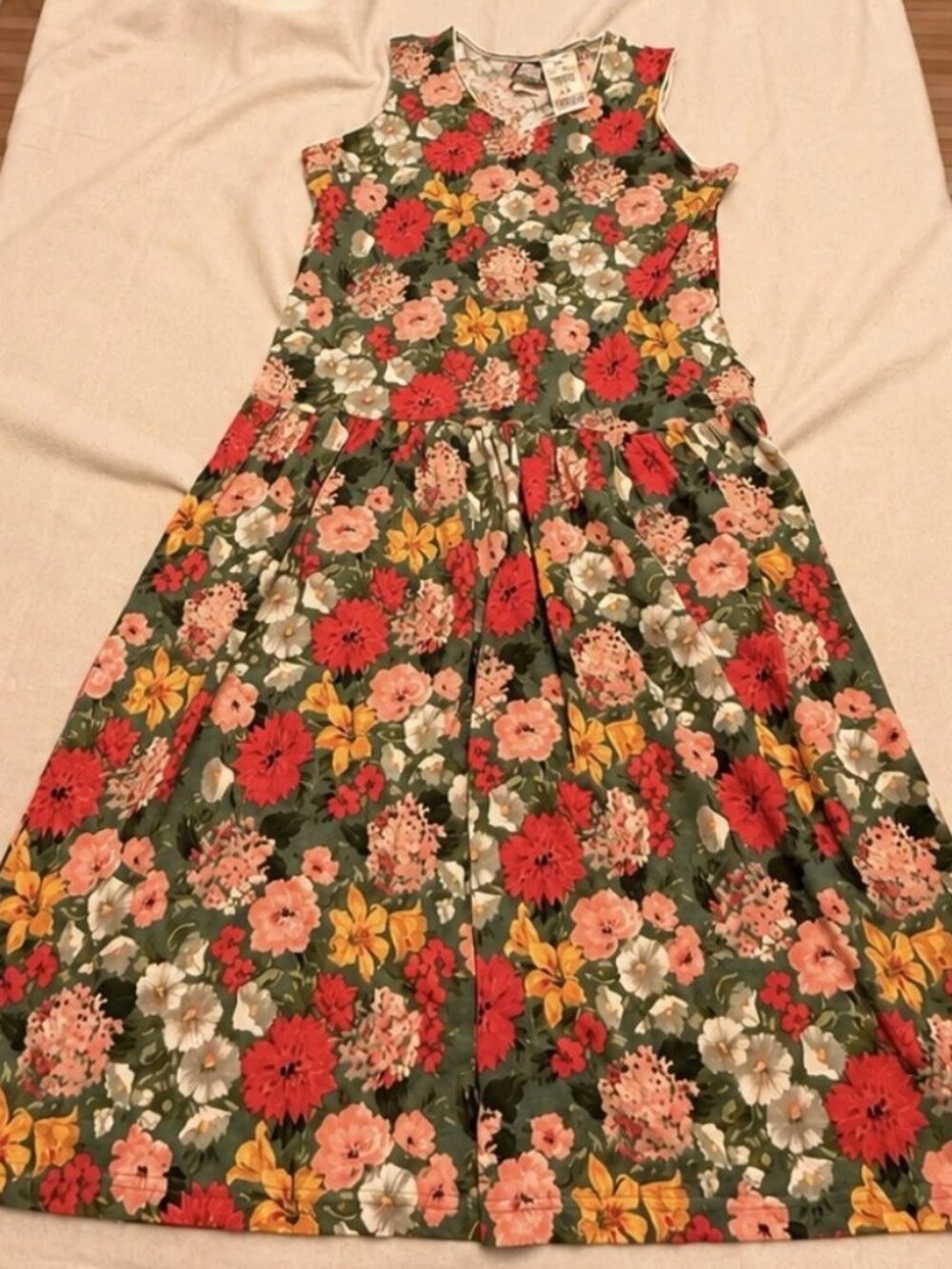 Vintage 90s Lady Foot Locker Floral Maxi Dress S NWT Deadstock Made Canada